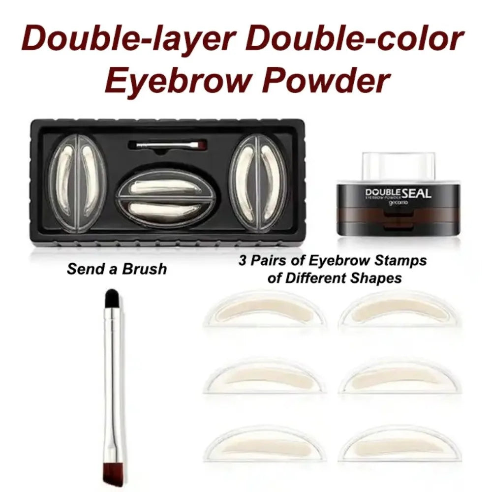 Perfect Shape 2 Colors Eyebrow Seal Stamp Quick Make up Long-Lasting Eyebrow Powder Stamp Setting Waterproof