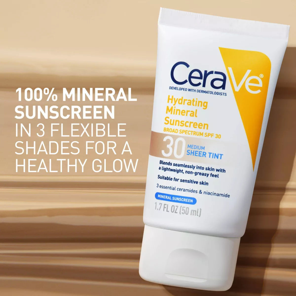 Cerave Hydrating Mineral Tinted Face Sunscreen Lotion - SPF 30 - 1.7 Fl Oz