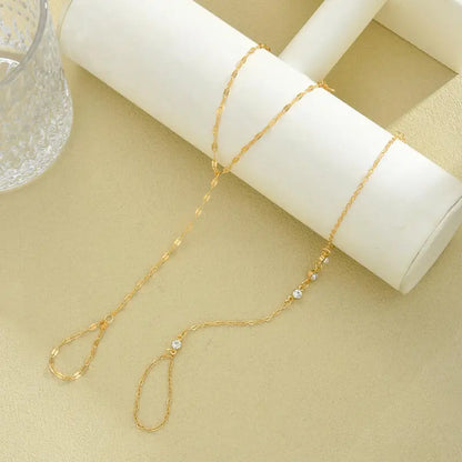 2Pc Exquisit Zircon Beaded Couple Bracelets for Women Men Romantic Finger Chain Integrated Bracelet Jewelry Valentine'S Day Gift