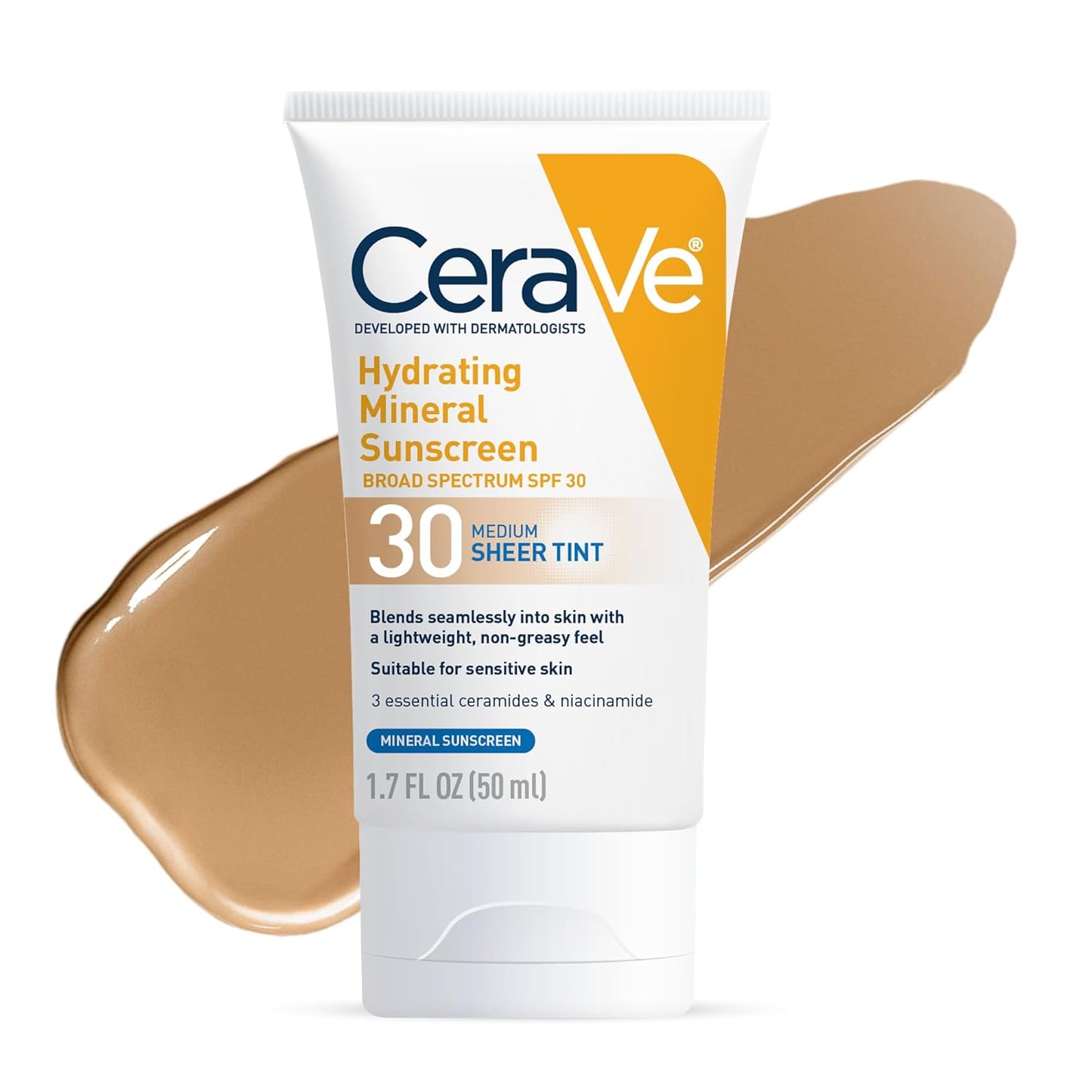 Cerave Hydrating Mineral Tinted Face Sunscreen Lotion - SPF 30 - 1.7 Fl Oz
